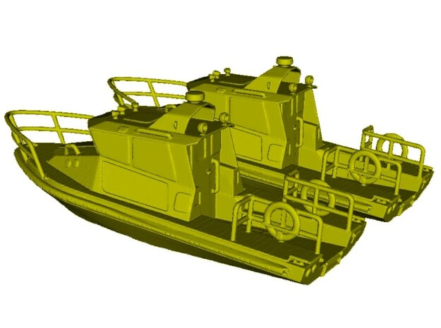 1/200 scale US Coast Guard river patrol boats x 2 in Clear Ultra Fine Detail Plastic