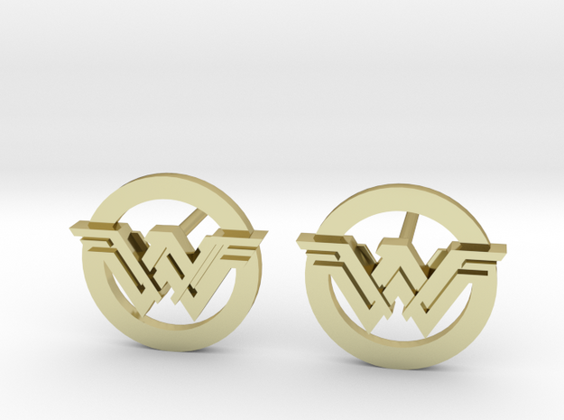Wonder Woman earrings (studs) in 18k Gold Plated Brass