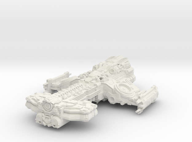 Starcraft 2 - Hyperion Battlecruiser [100mm] in White Natural Versatile Plastic: 1:250