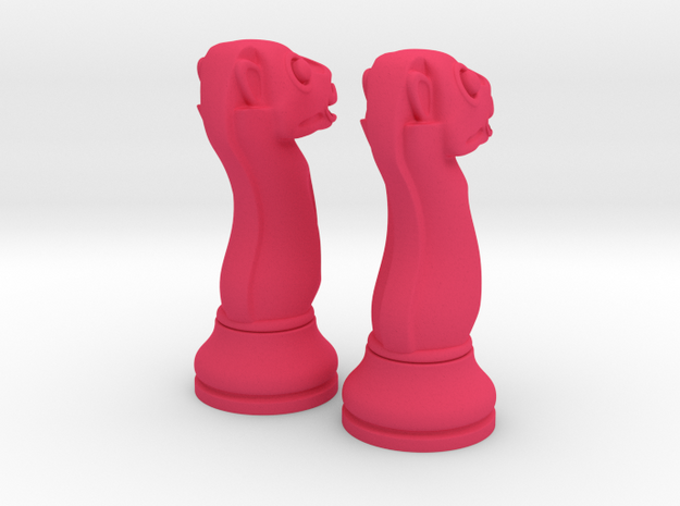 Pair Chess Camel Big / Timur Jamal  in Pink Processed Versatile Plastic
