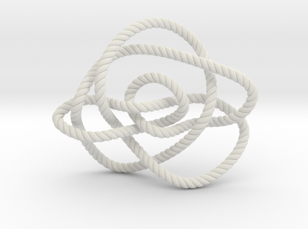 Ochiai unknot (Rope with detail) in White Natural Versatile Plastic: Extra Small