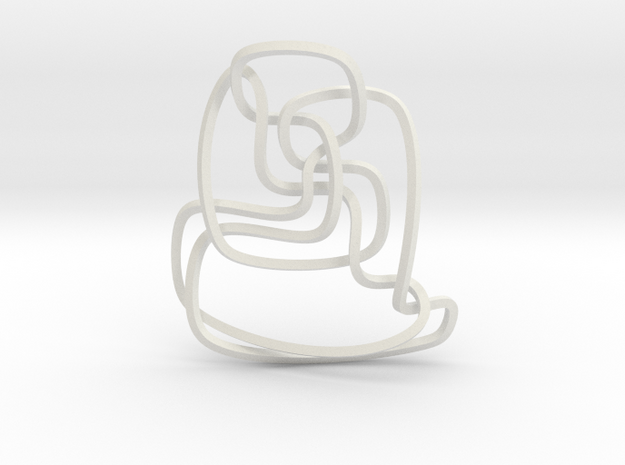 Thistlethwaite unknot (Square) in White Natural Versatile Plastic: Extra Small