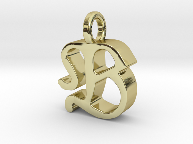 B - Pendant - 3 mm thk. in 18k Gold Plated Brass