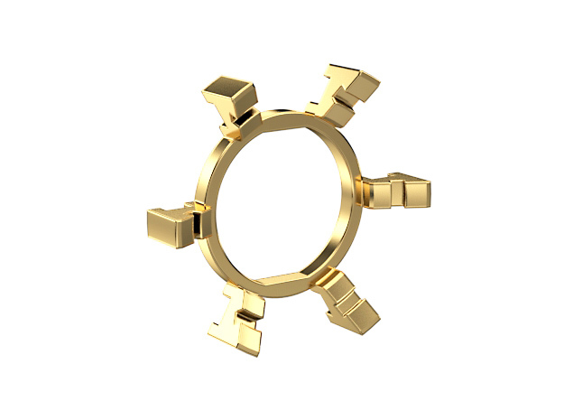 HILT GX12/MT30 Connector Holder 7/8" Gate Ring in Natural Brass