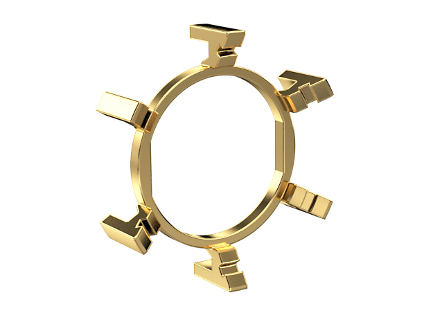HILT GX16/MT30 Connector Holder 1" Gate Ring in Natural Brass