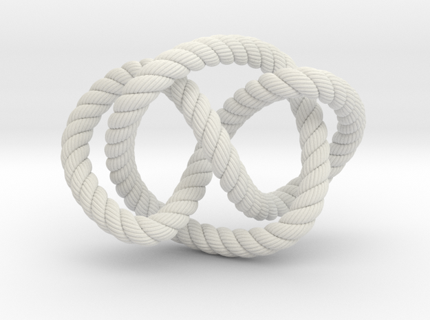 Whitehead link (Rope with detail) in White Natural Versatile Plastic: Extra Small