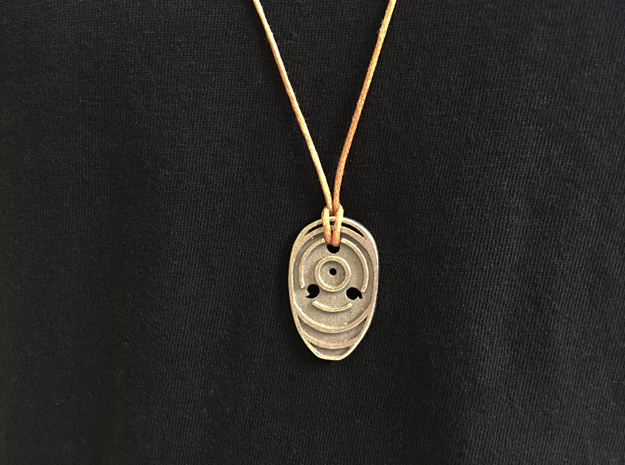 Naruto Sharingan - Tobi Pendant & Necklace  in Polished Bronzed Silver Steel