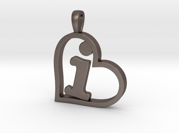 Alpha Heart 'I' Series 1 in Polished Bronzed Silver Steel