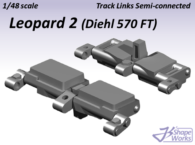 1/48 Leopard 2 Track Links semi-connected in Tan Fine Detail Plastic