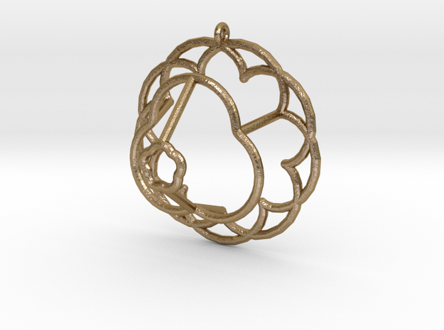 Epicycloid Pendant in Polished Gold Steel