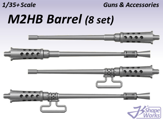 1/35+ M2HB Barrel (8 set) in Smoothest Fine Detail Plastic: 1:35