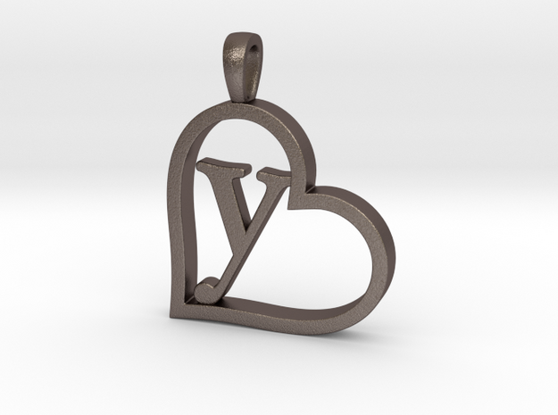 Alpha Heart 'Y' Series 1 in Polished Bronzed Silver Steel