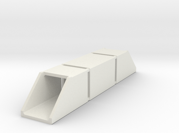N Single Track Box Culvert Set 2x2m in White Natural Versatile Plastic