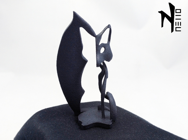 Fox sculpture in Black Natural Versatile Plastic