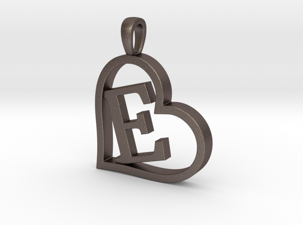 Alpha Heart 'E' Series 1 in Polished Bronzed Silver Steel