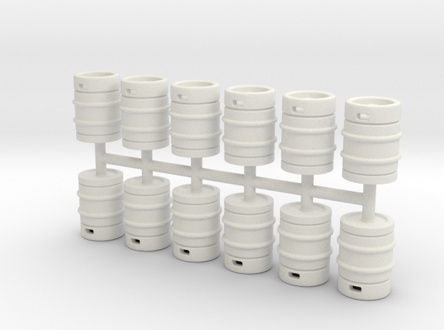 Beer Barrel 01. 1:43 Scale  in White Natural Versatile Plastic