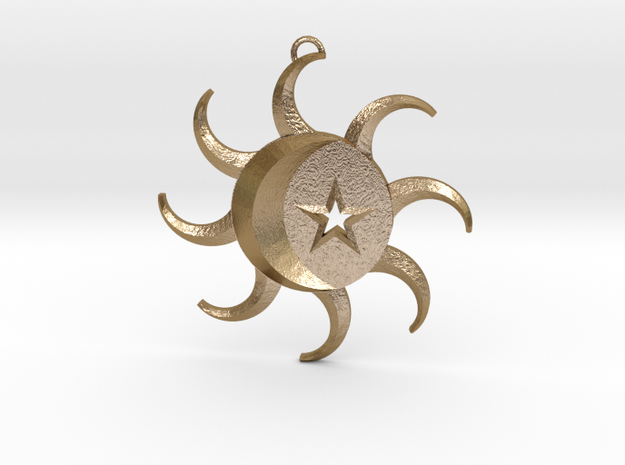 Celestial Pendant in Polished Gold Steel