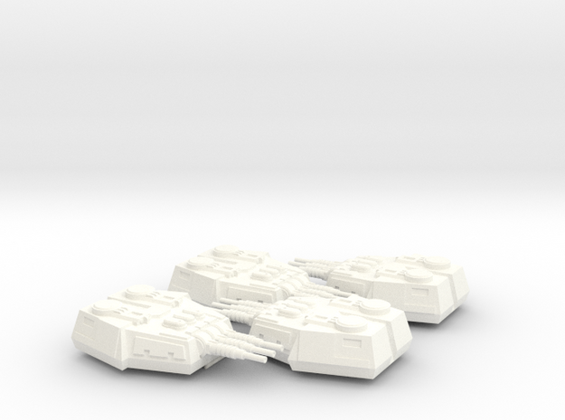 1/270 Large Turrets (4) in White Processed Versatile Plastic: Medium