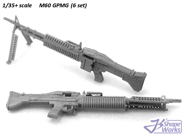 1/35+ M60 GPMG (6 set) in Clear Ultra Fine Detail Plastic: 1:30