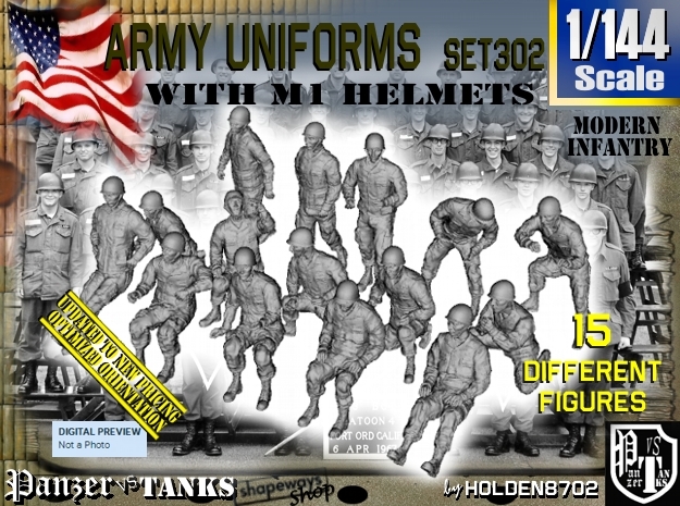 1/144 Modern Uniforms M1 Helmets Set302 in Tan Fine Detail Plastic