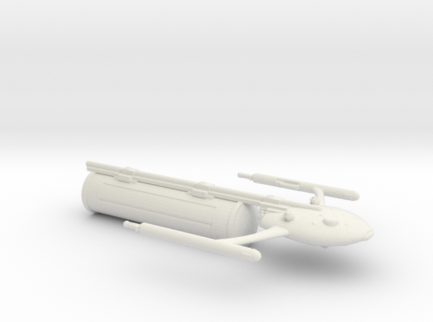 Large Modular Freighter with Cylinder Cargo Pod in White Natural Versatile Plastic