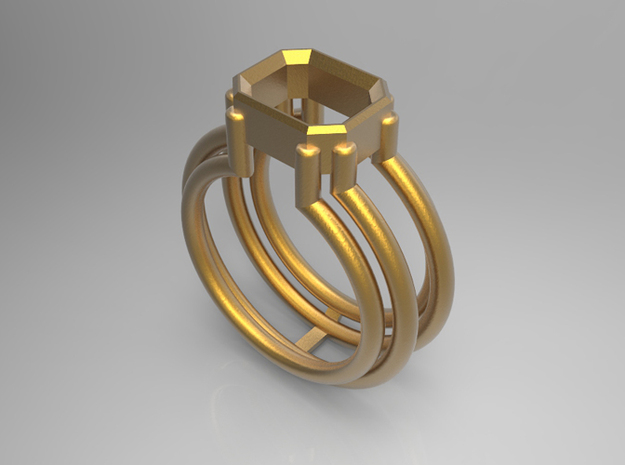 EMPTY RING - SIZE 8 in Polished Gold Steel