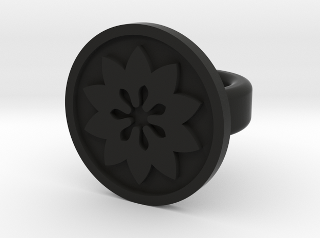 flower ring in Black Natural Versatile Plastic