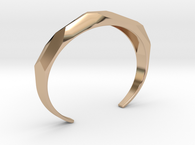 faceted cuff bracelet in 14k Rose Gold Plated Brass