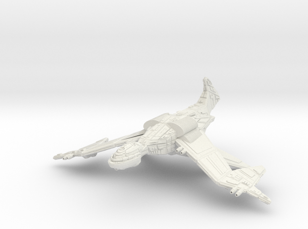 Klingon DeathWind Class  GunDestroyer  wings down in White Natural Versatile Plastic