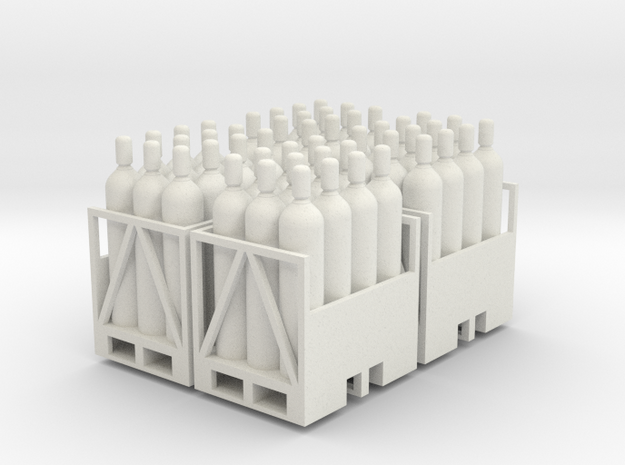 Acetylene Tanks On Pallet 4 pack 1-50 scale in White Natural Versatile Plastic