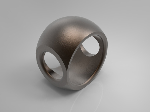 RING SPHERE 1 - SIZE 6 in Polished Bronze Steel