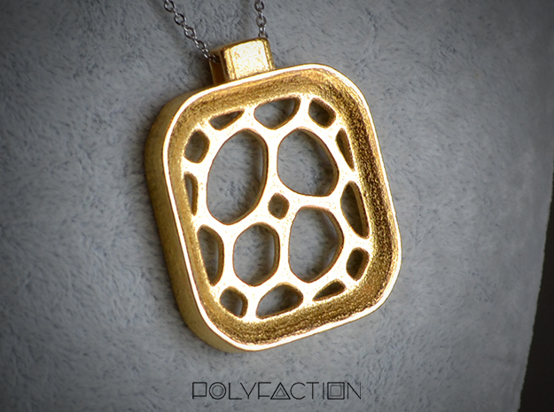 Surround ::: Square Pendant ::: v.01 in Polished Gold Steel