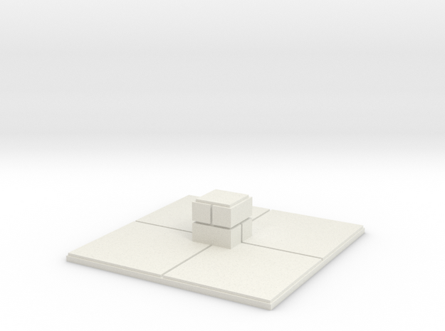 2x2 for 1.25 inch grid:Center pillar in White Natural Versatile Plastic