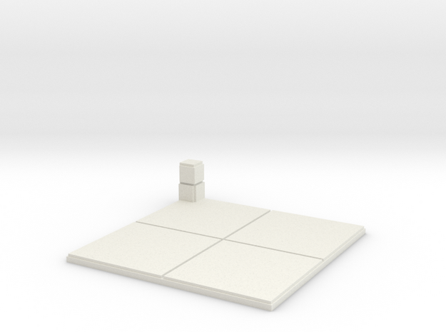 2x2 for 1.25 inch grid:Corner pillar in White Natural Versatile Plastic