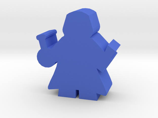 Game Piece, Alchemist, with cloak in Blue Processed Versatile Plastic