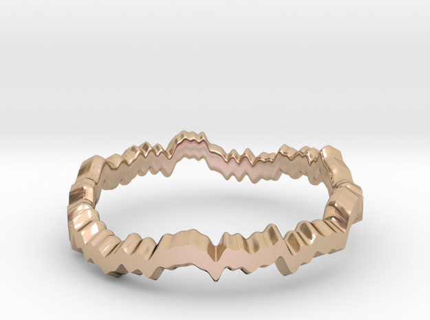 Noise ring (US sizes 10 – 13) in 14k Rose Gold Plated Brass: 10 / 61.5