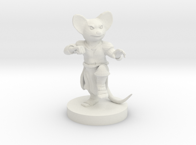 Mousefolk Monk in White Natural Versatile Plastic