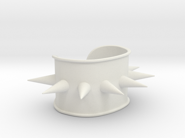 Spiked Cuff - Bent (for wrists 2.25"Wx1.5"H) in White Natural Versatile Plastic