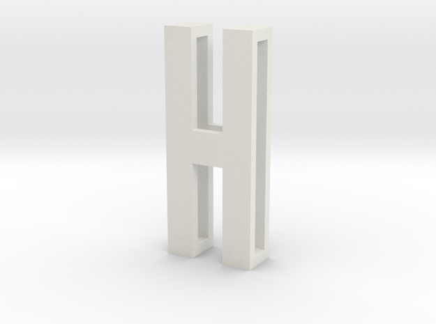 Choker Slide Letters (4cm) - Letter H in White Natural Versatile Plastic