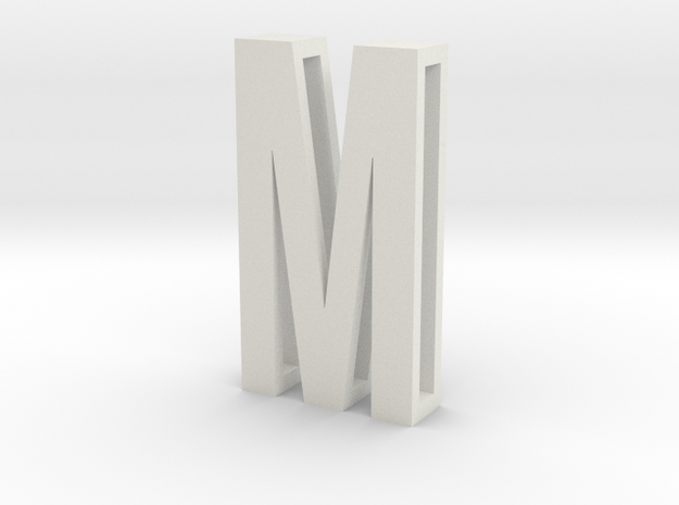 Choker Slide Letters (4cm) - Letter M in White Natural Versatile Plastic