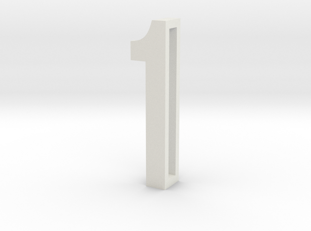 Choker Slide Letters (4cm) - Number 1 in White Natural Versatile Plastic