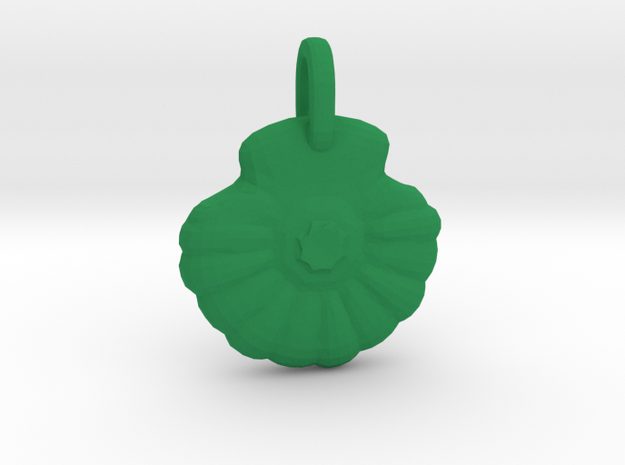 Shell Pendant Charm in Green Processed Versatile Plastic