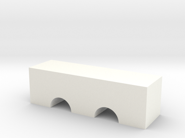 Double Arch Bridge Game Piece in White Processed Versatile Plastic