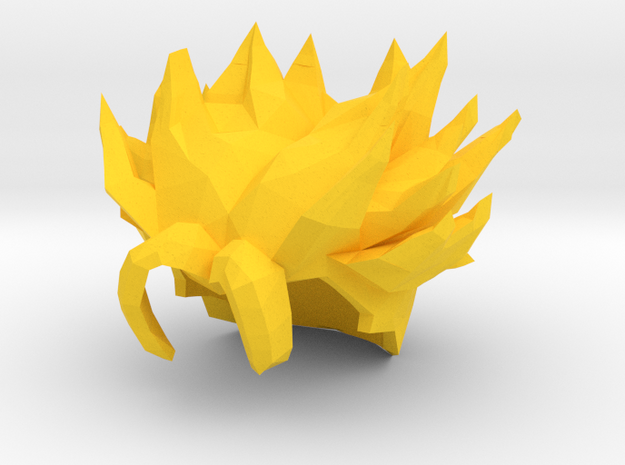 Custom Trunks Short SSj Inspired Hair for Lego in Yellow Processed Versatile Plastic