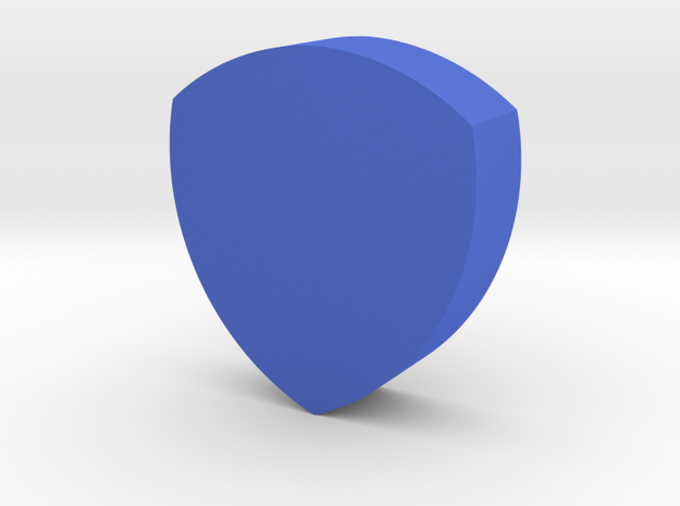 Shield Game Piece in Blue Processed Versatile Plastic