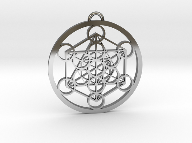 Metatron's Cube in Fine Detail Polished Silver