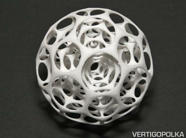 Fractal Soccerball in White Natural Versatile Plastic