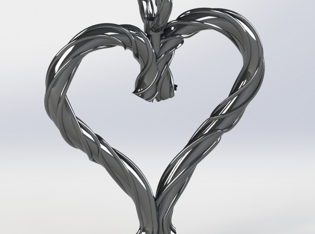 Tangled Heart Pendant in Fine Detail Polished Silver
