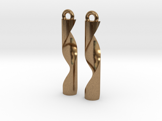 Double Helix Pendants in Natural Brass
