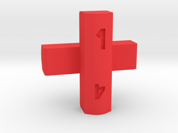 Cross d4 in Red Processed Versatile Plastic